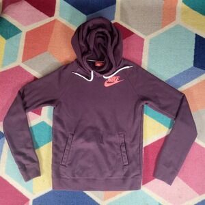 Nike Purple Hoodie Sweatshirt  Drawstring Pullover Women's XS